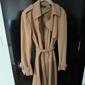 Theory Camel Belted Trench Coat